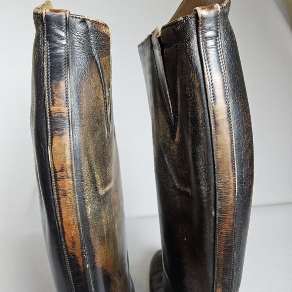 Vtg DEHNER Womens 10 Stock Dress Equestrian Riding Show Boot Leather Tall NARROW - Picture 5 of 16
